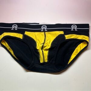 Black and Yellow Men's Briefs Alpha Omega